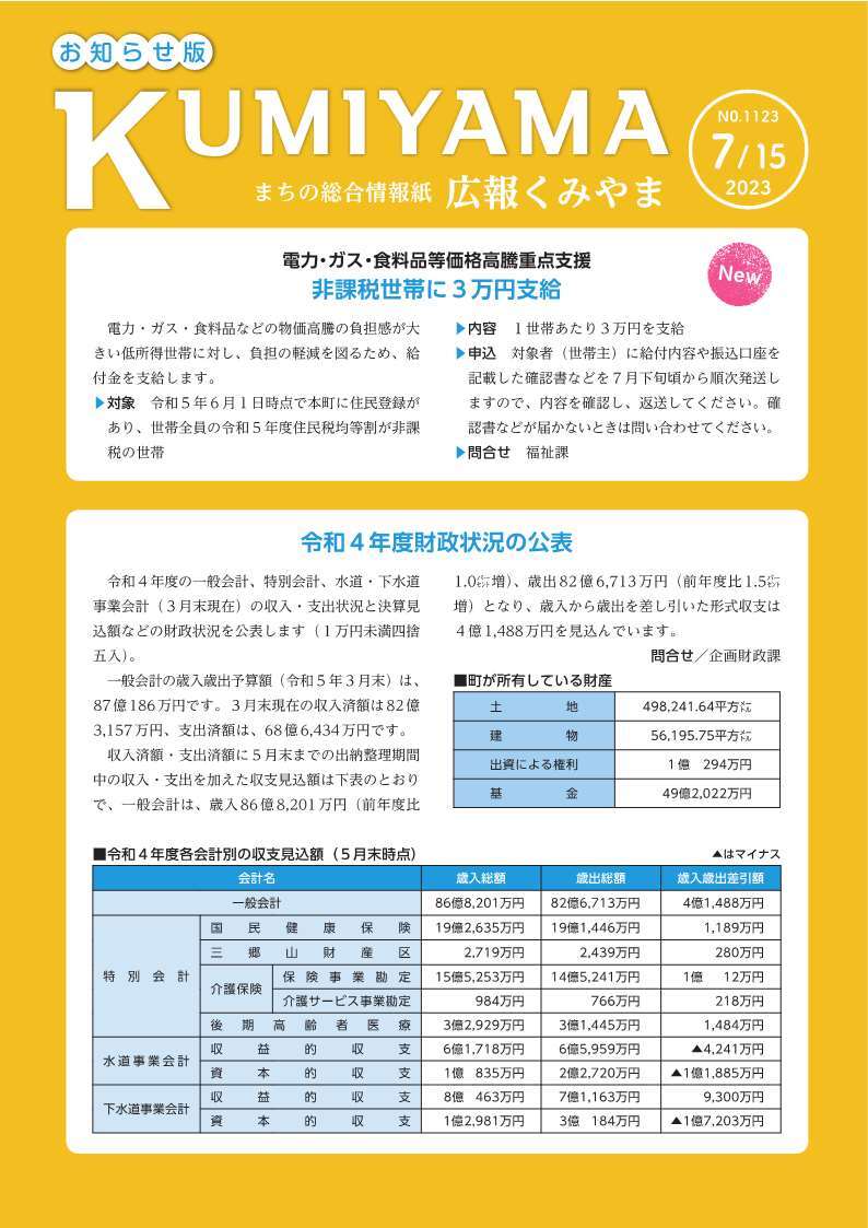 広報くみやま7月15日号表紙