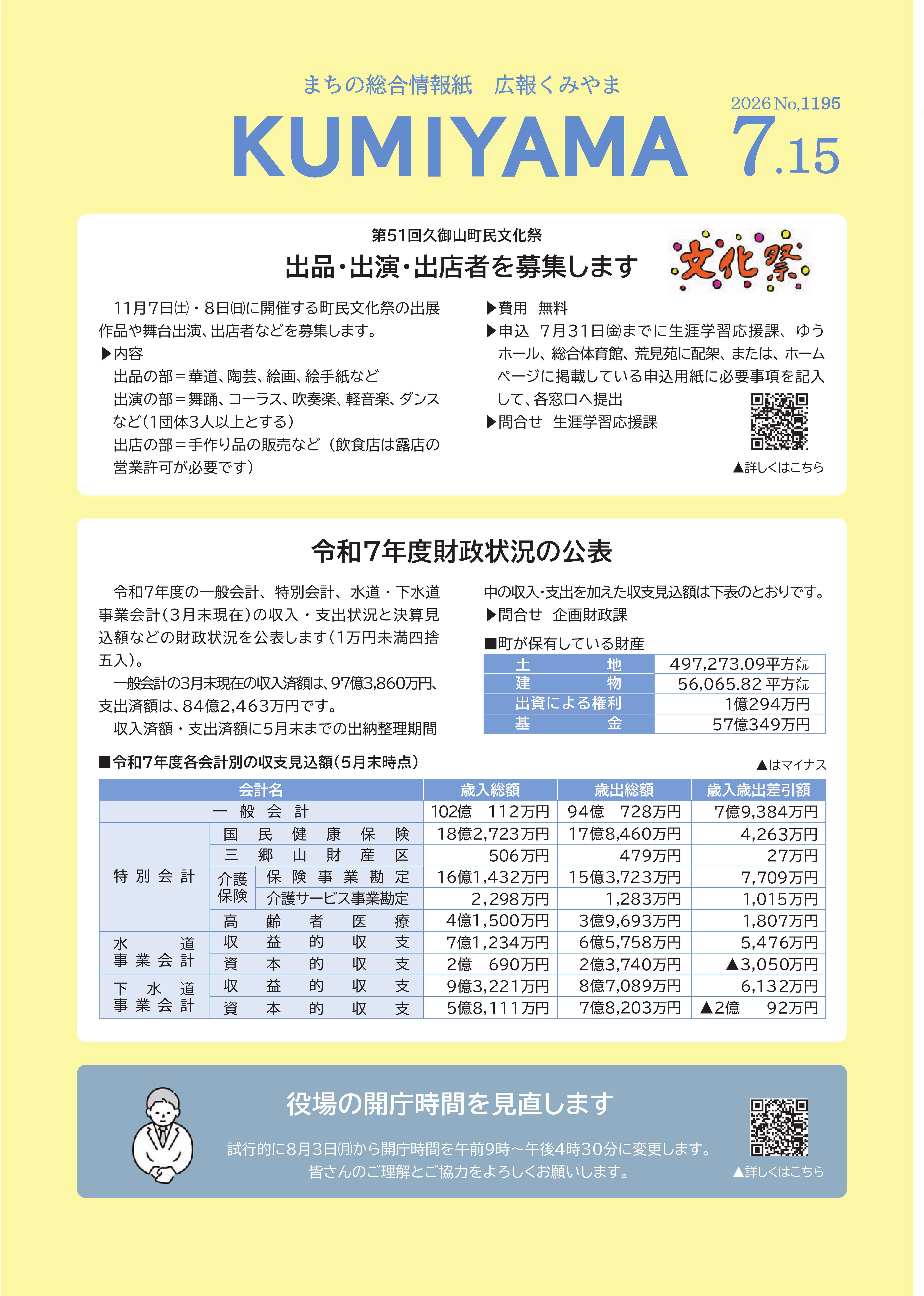 広報くみやま7月15日号表紙