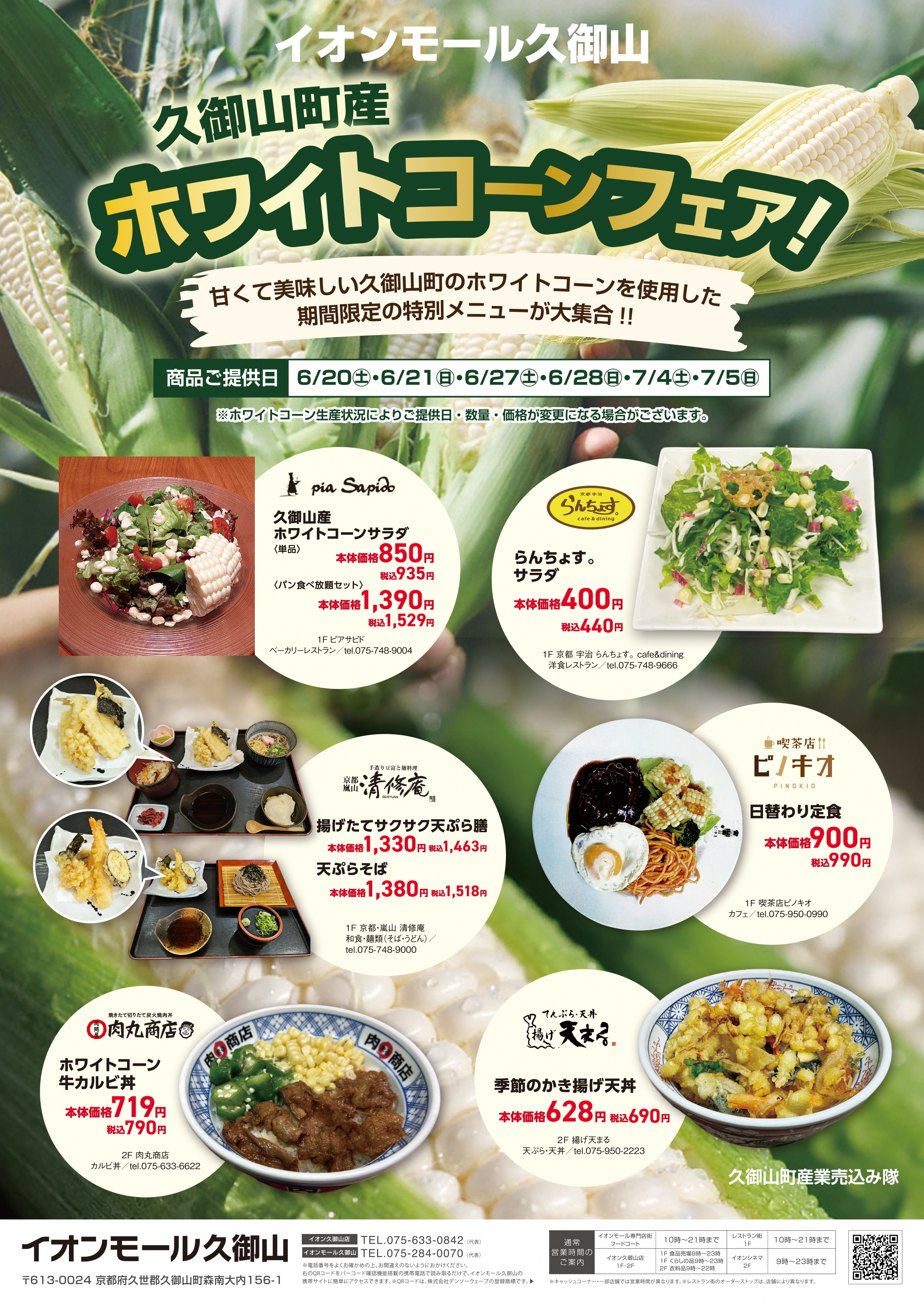 ホワイトコーンフェアのチラシ